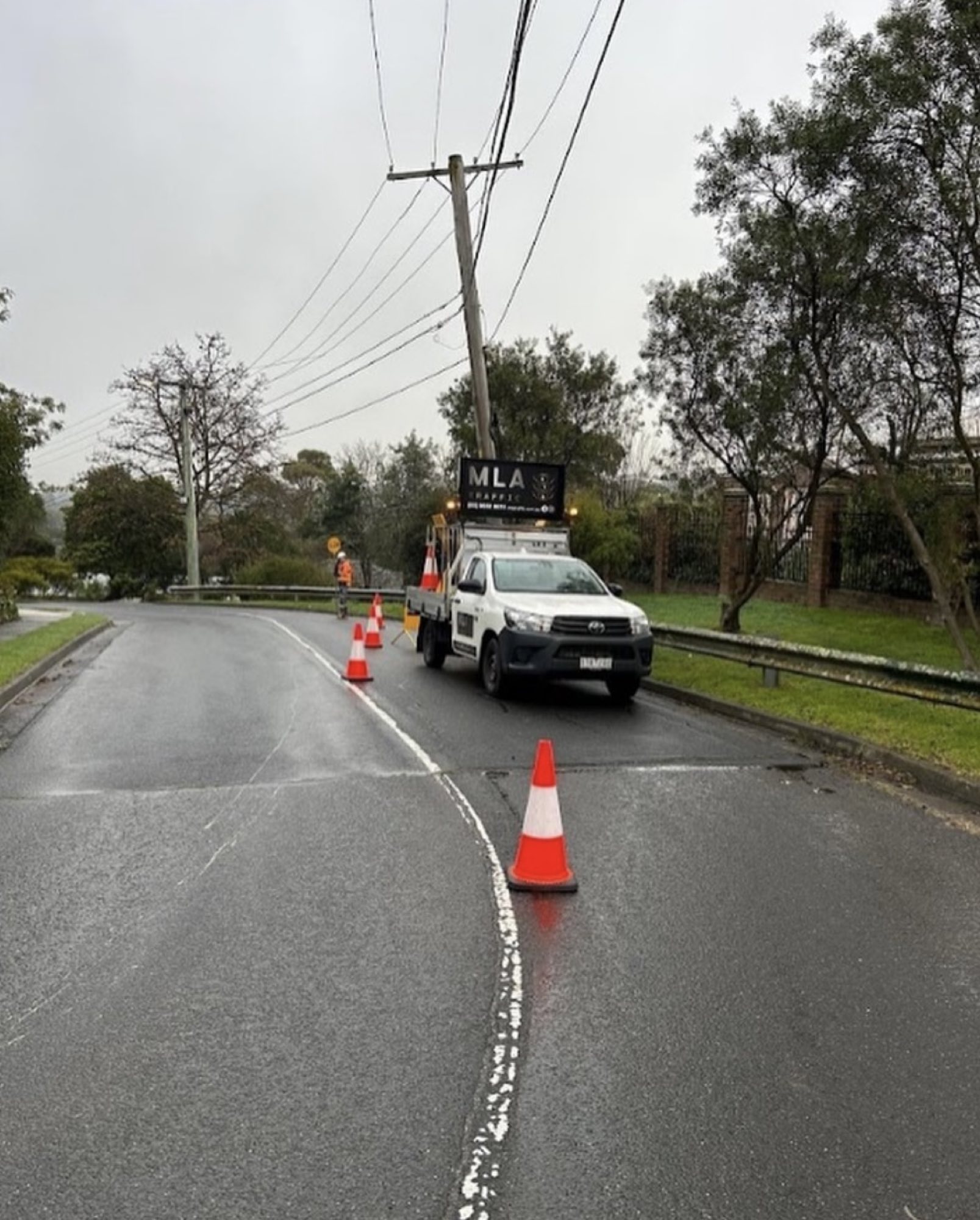 MLA Traffic ute parked on a wet Melbourne road