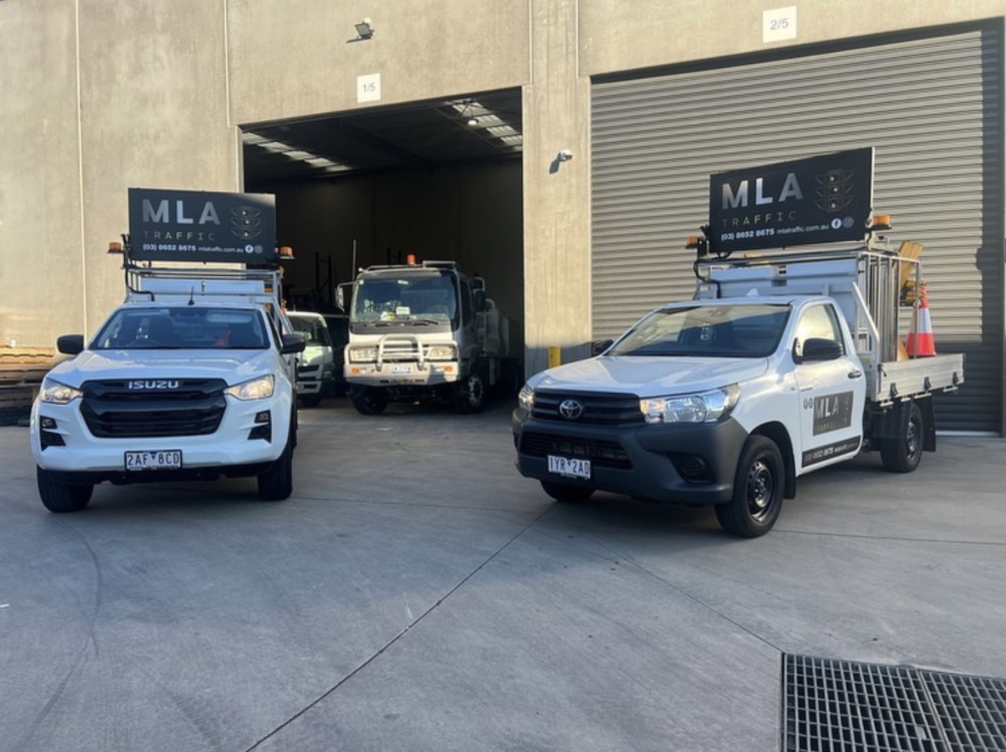 MLA Traffic fleet of branded utes at the Melbourne depot
